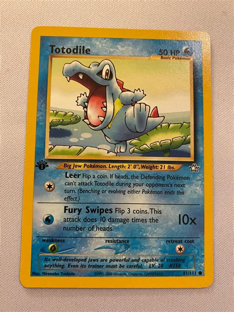 totodile evolution trading card first edition